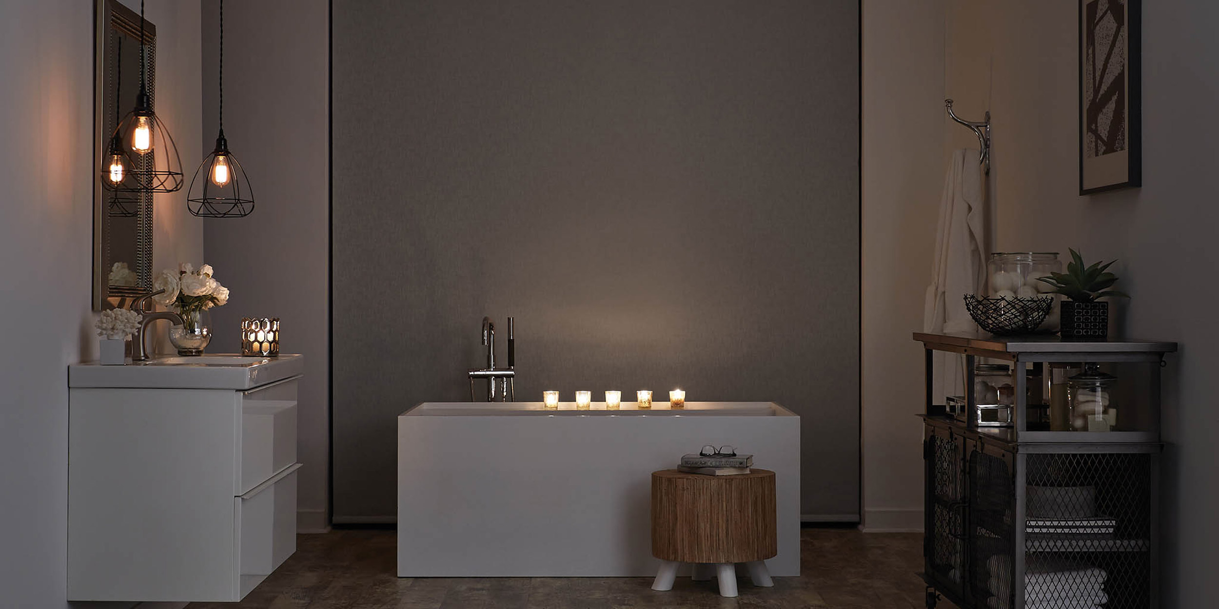 Lutron Bathroom Evening