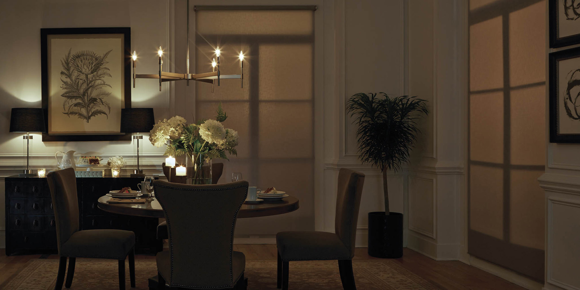 Lutron Dining Room Evening