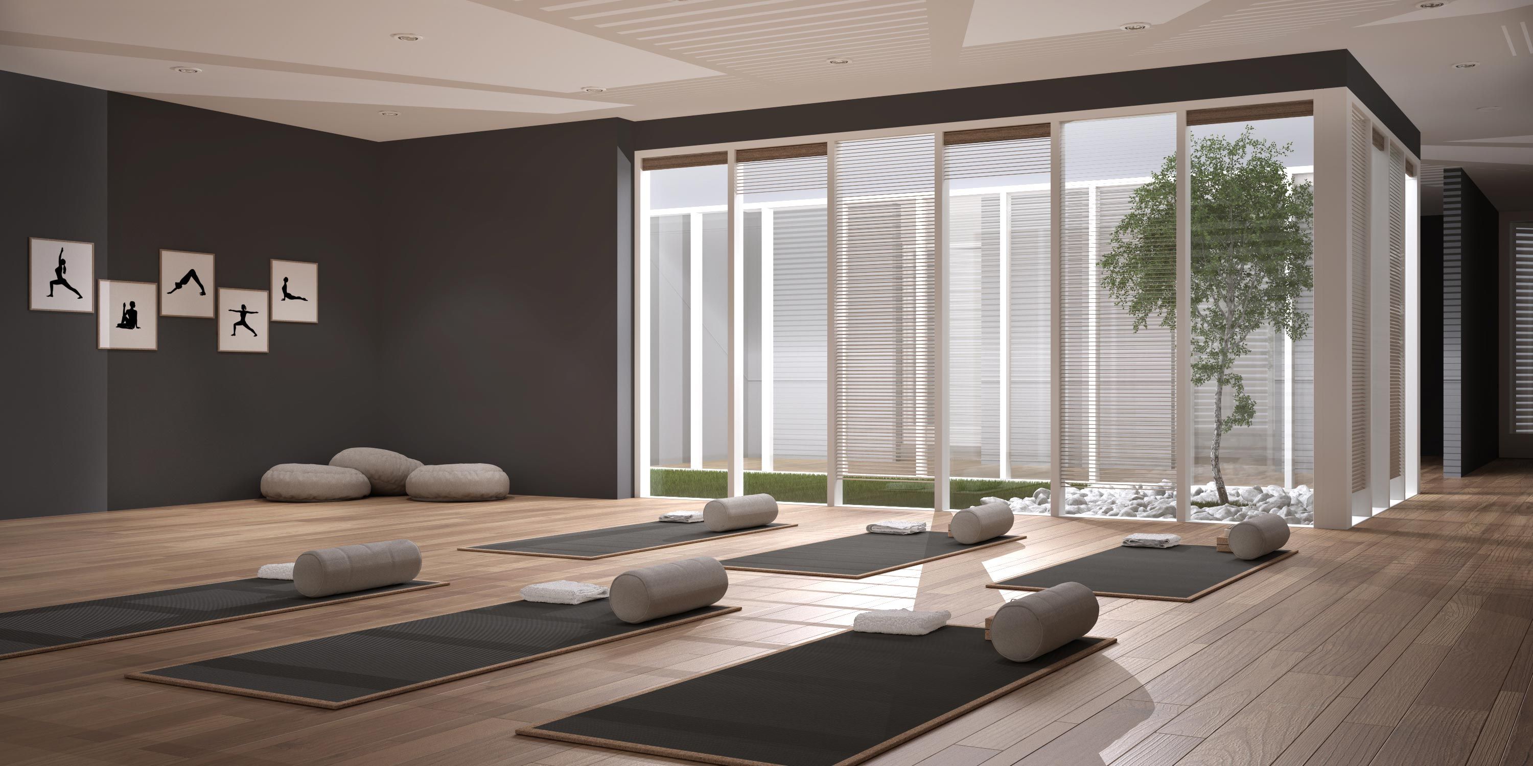 Yoga Studio in neutral and dark colors with custom shading